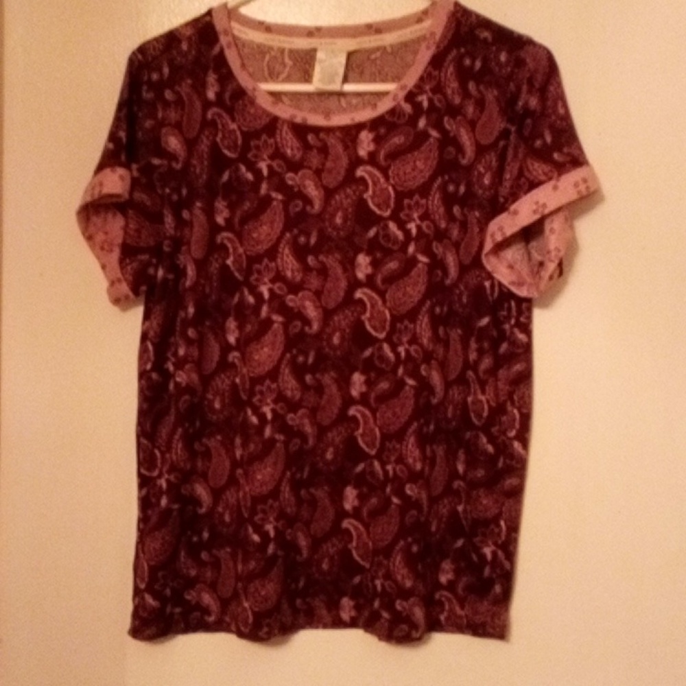 Lucky Brand Paisley Tee Large